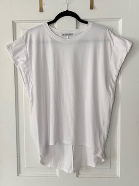 Zara High Low White Tee Size S